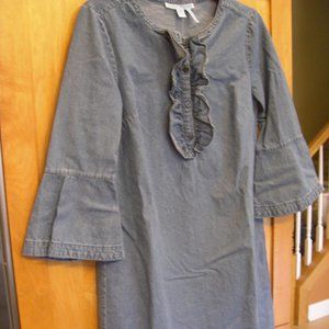 Draper James Chambray Ruffle Shirtdress - Size 6